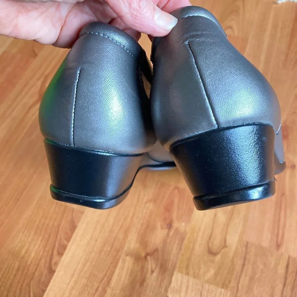 SAS Easier Moccasin Leather Loafers, Size 12 Narrow, Pearly Gunmetal Grey Wedge‎ - Picture 6 of 6